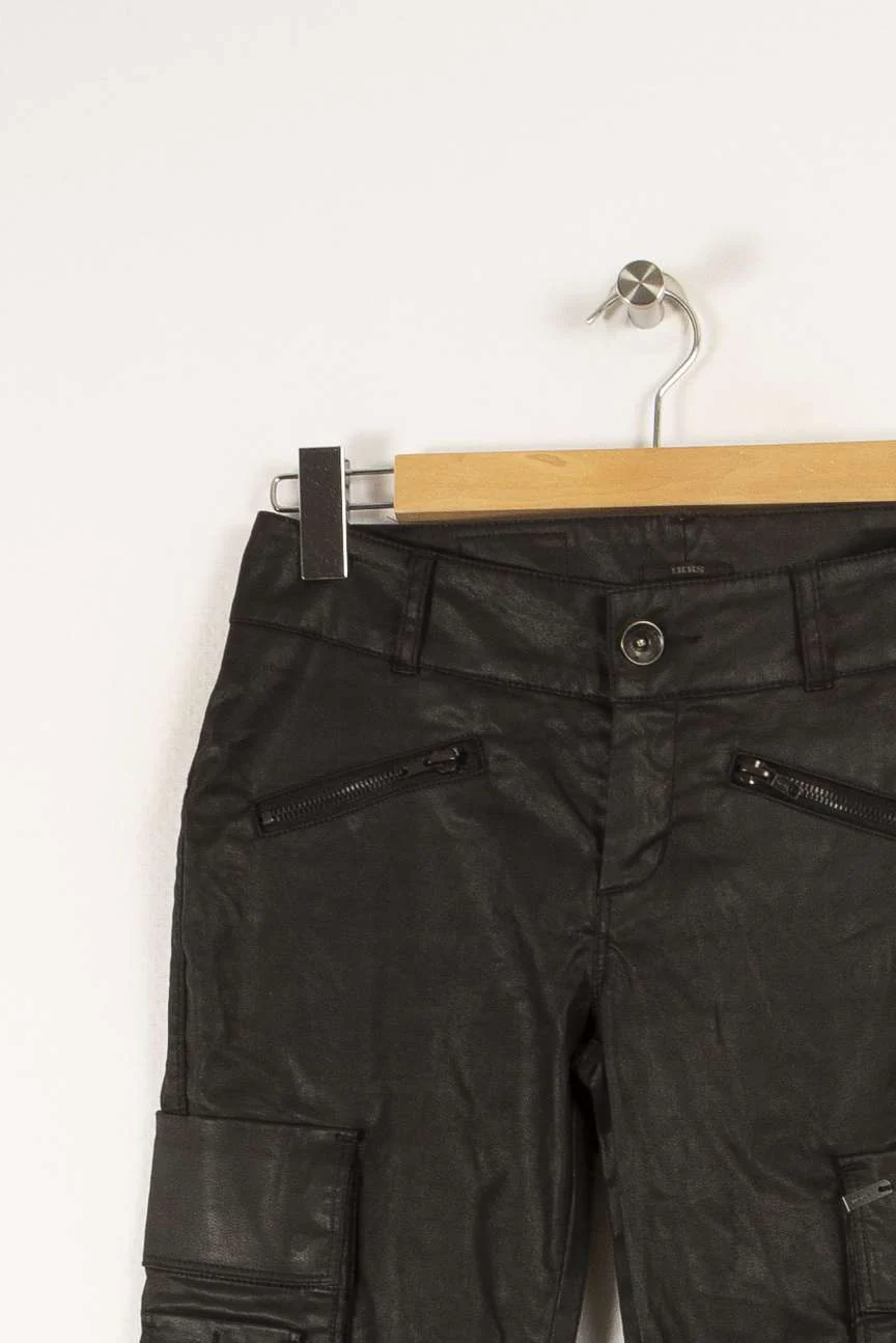 Pantalon noir effet cuir - Taille S/36 - Image 3
