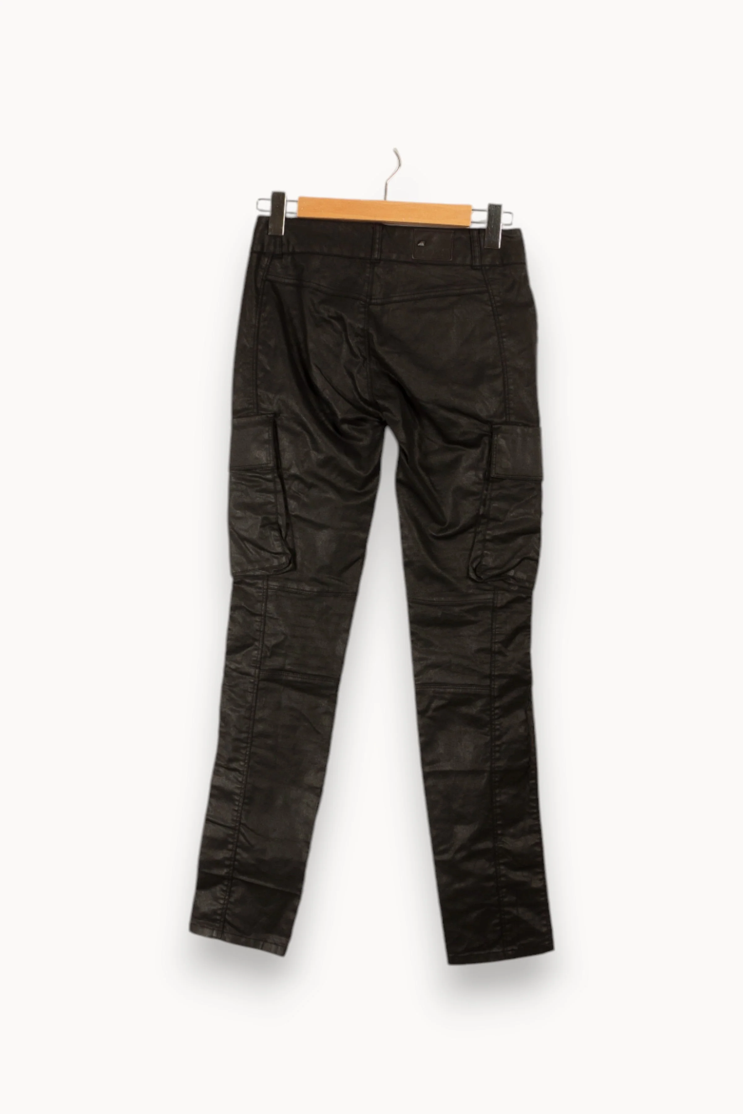 Pantalon noir effet cuir - Taille S/36 - Image 4