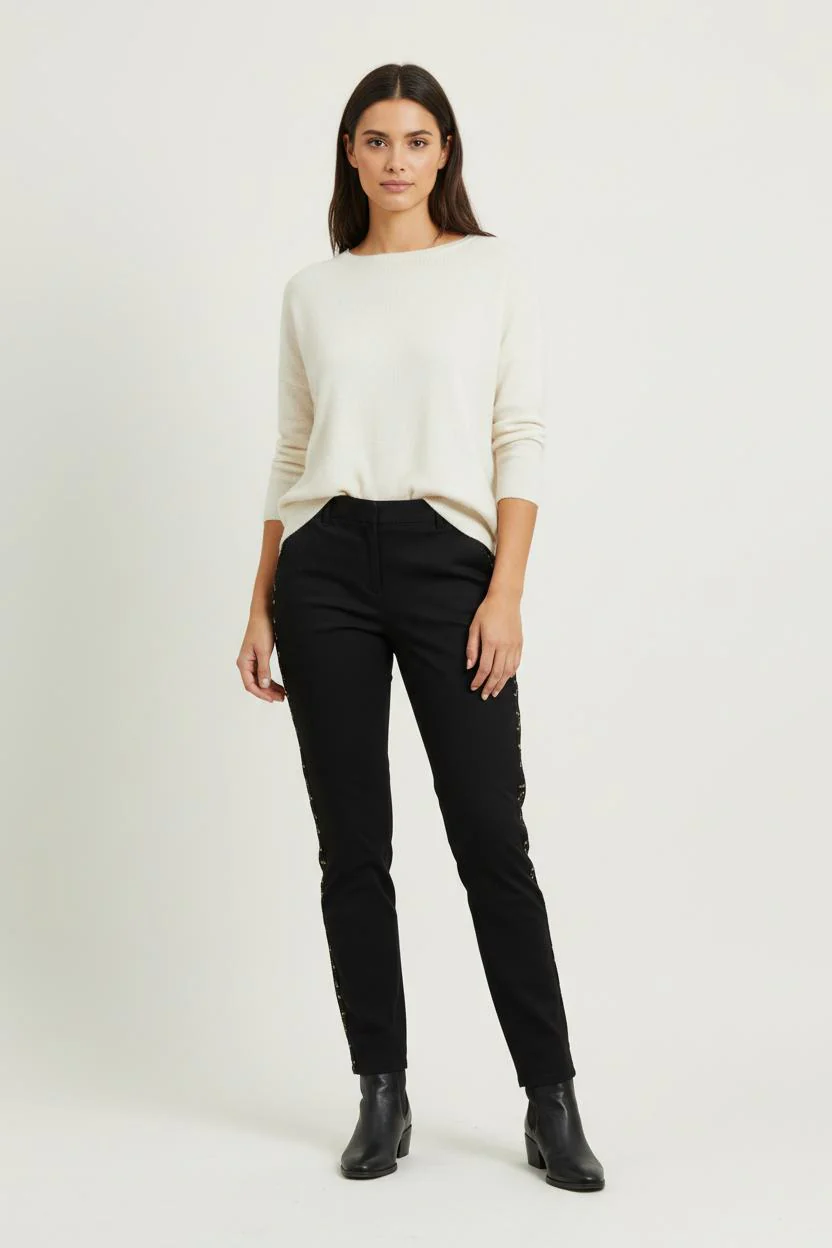 Pantalon Noir et Doré - Taille XL/42