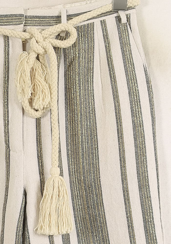 Pantalon Rayé Blanc et Vert - Taille S/36 - Image 3