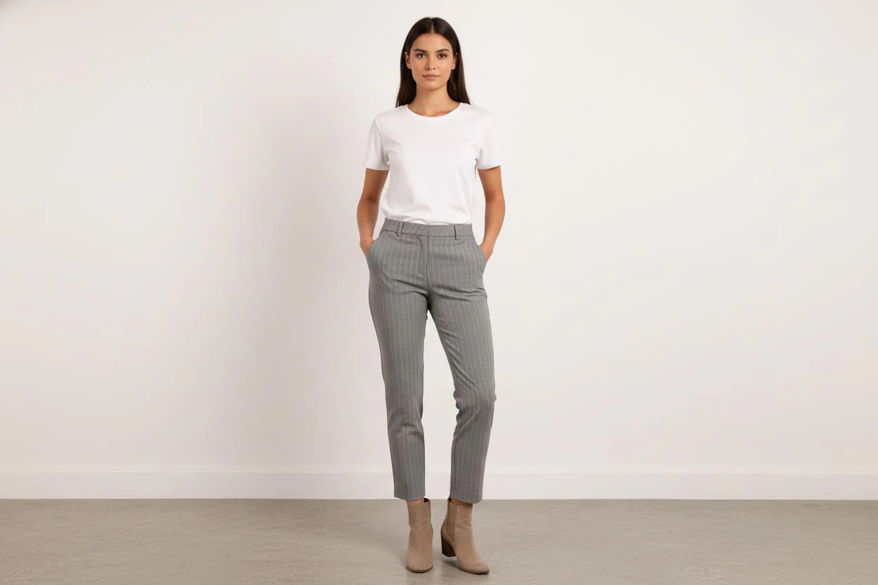 Pantalon Rayé Gris - Taille S/36