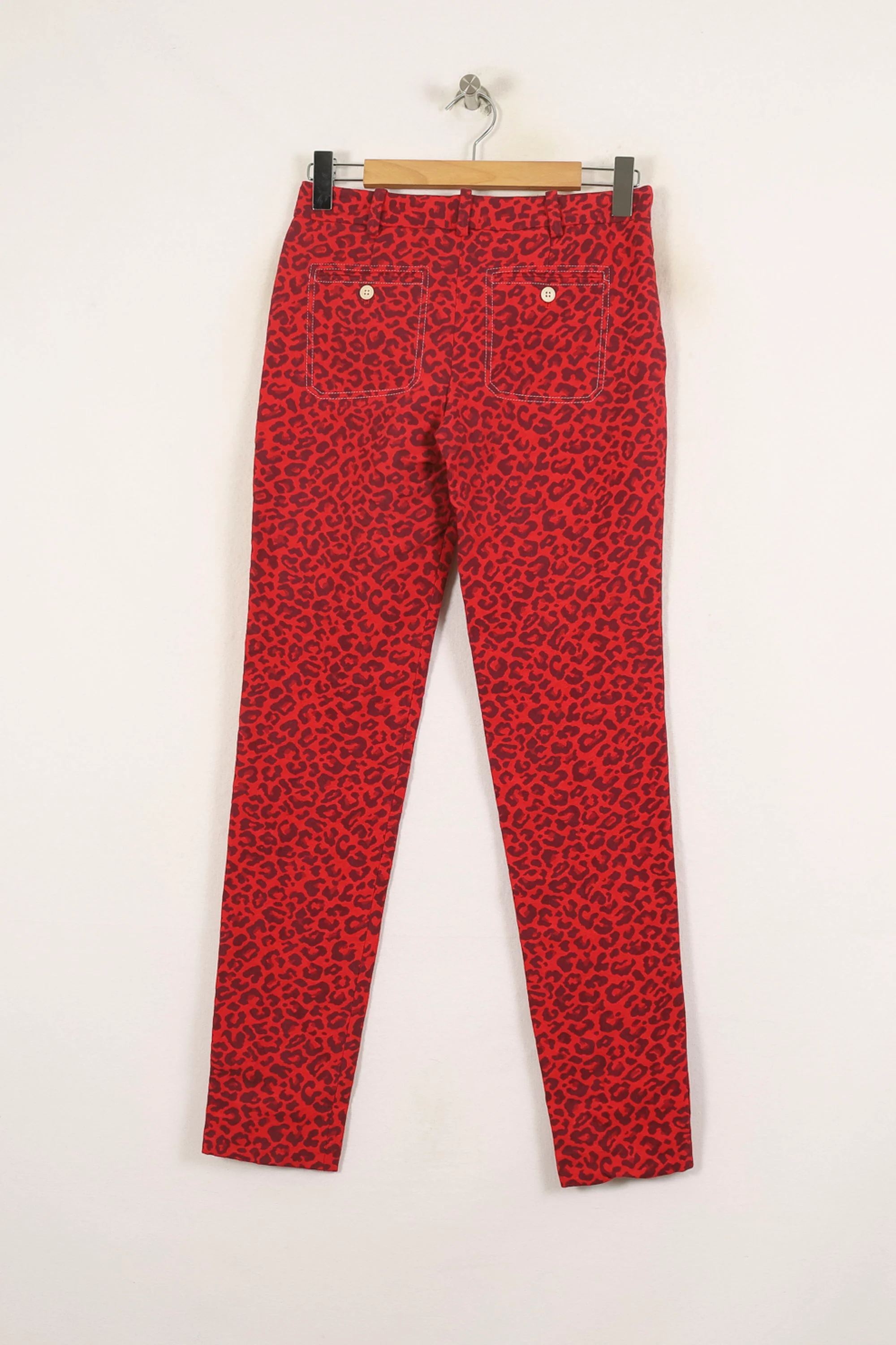 Pantalon Skinny Rouge et Noir - Taille XS/34 - Image 4