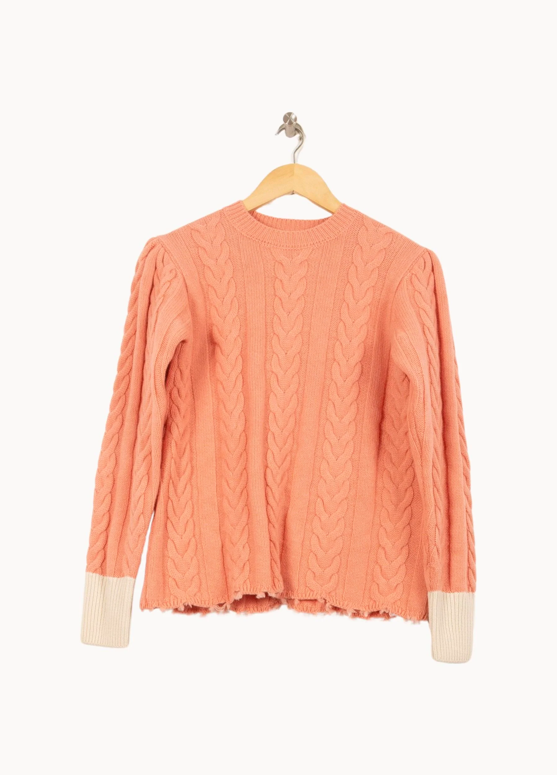 Pull à Torsades Rose et Beige - Taille S/36 - Image 2