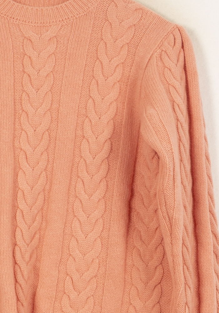 Pull à Torsades Rose et Beige - Taille S/36 - Image 3