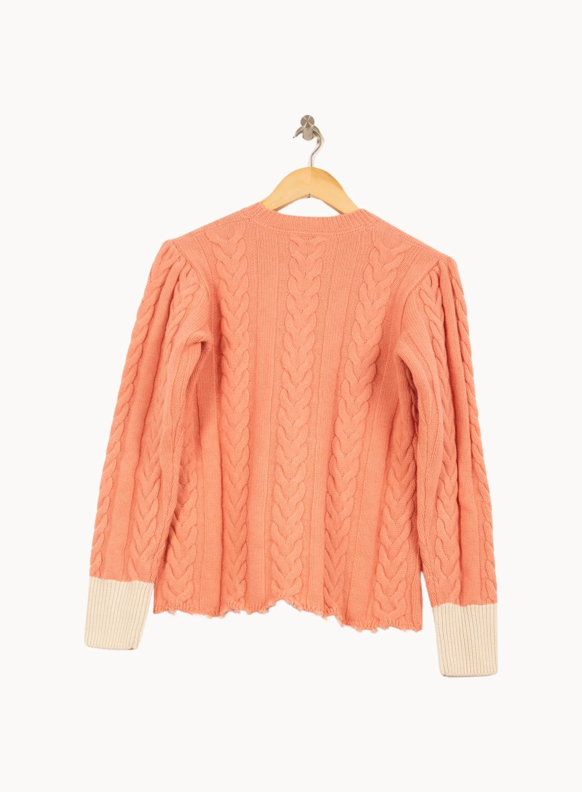 Pull à Torsades Rose et Beige - Taille S/36 - Image 4