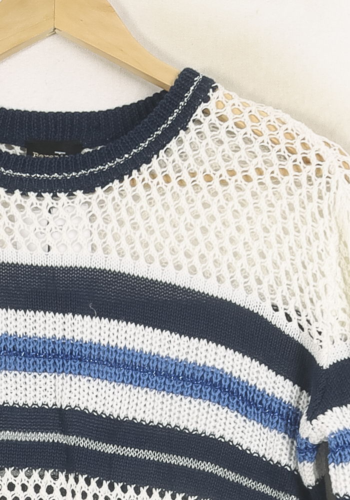 Pull Blanc et Bleu - Taille S/36 - Image 3