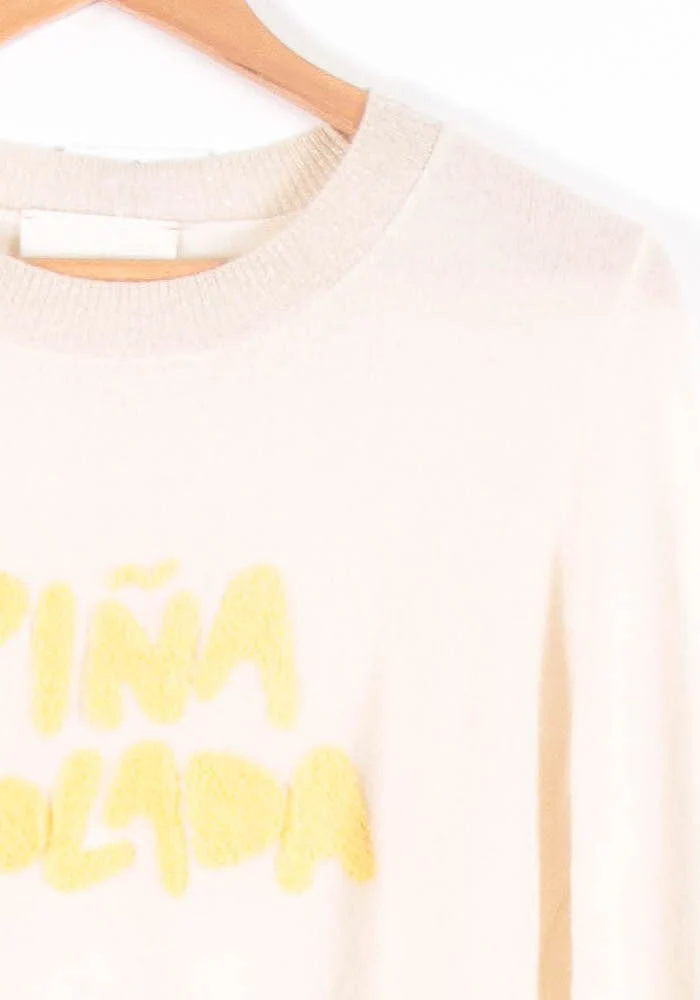 Pull Blanc et Jaune - Taille S/36 - Image 3