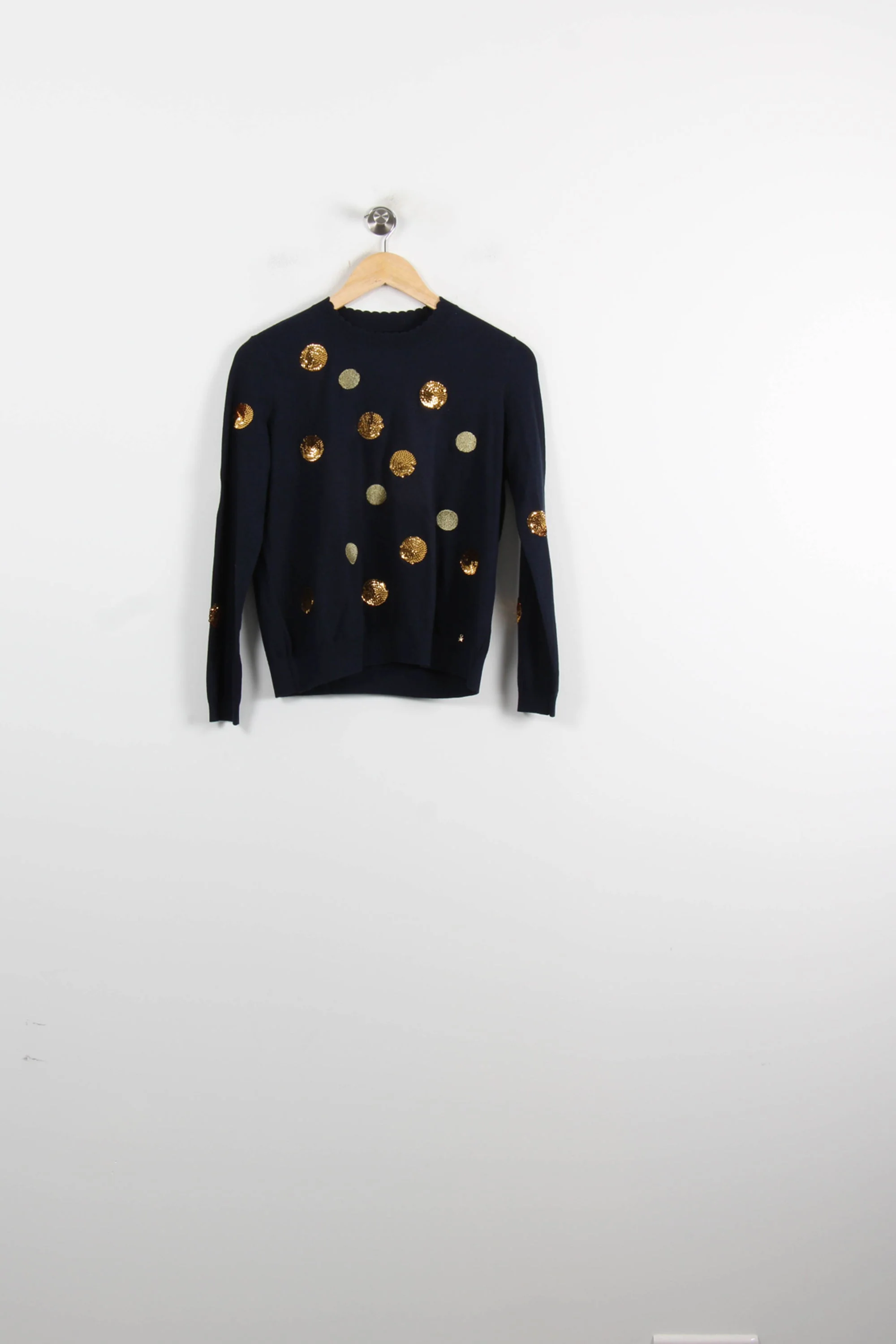 Pull Bleu et Doré - Taille S/36 - Image 2