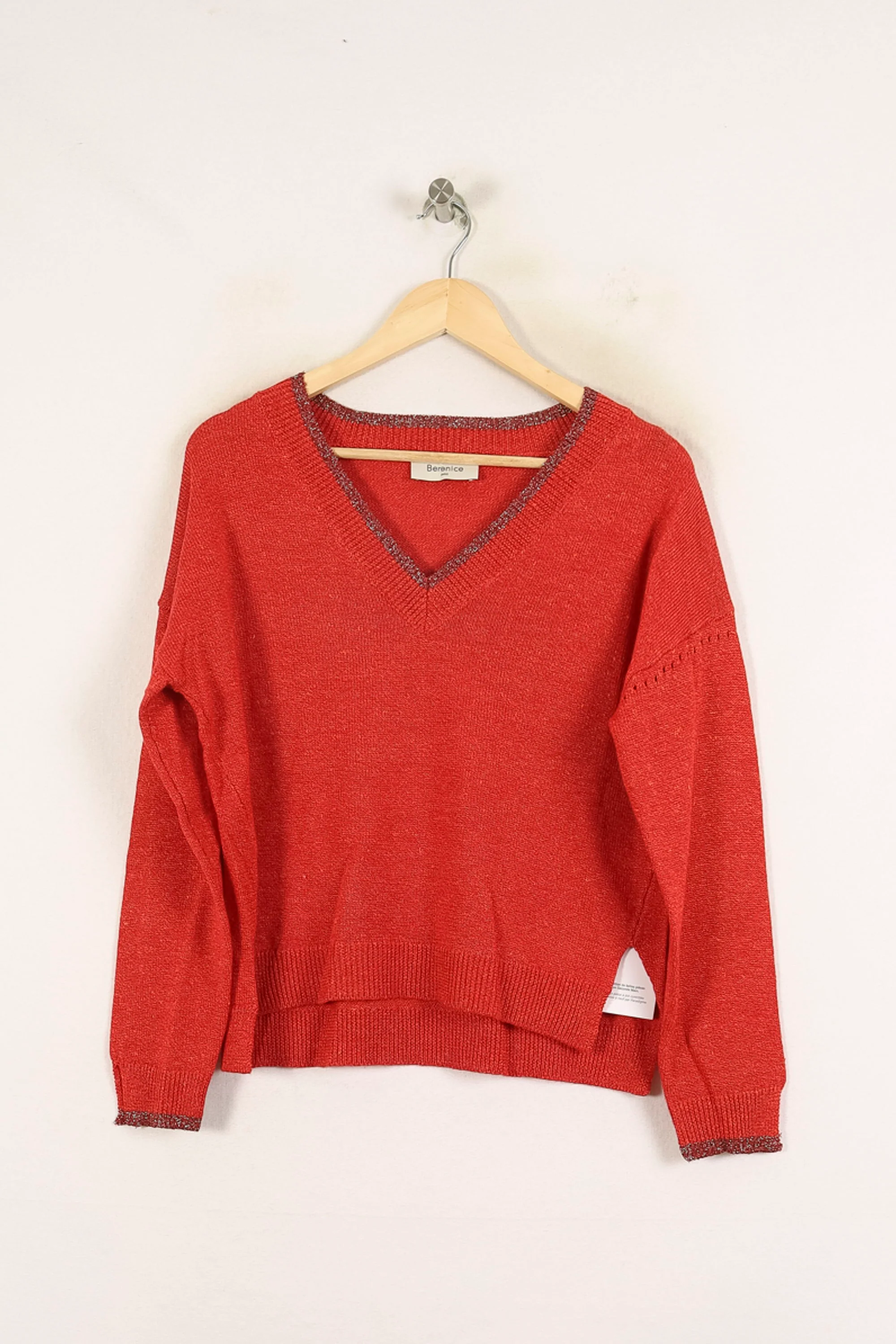 Pull Bordeaux et Gris - Taille S/36 - Image 2