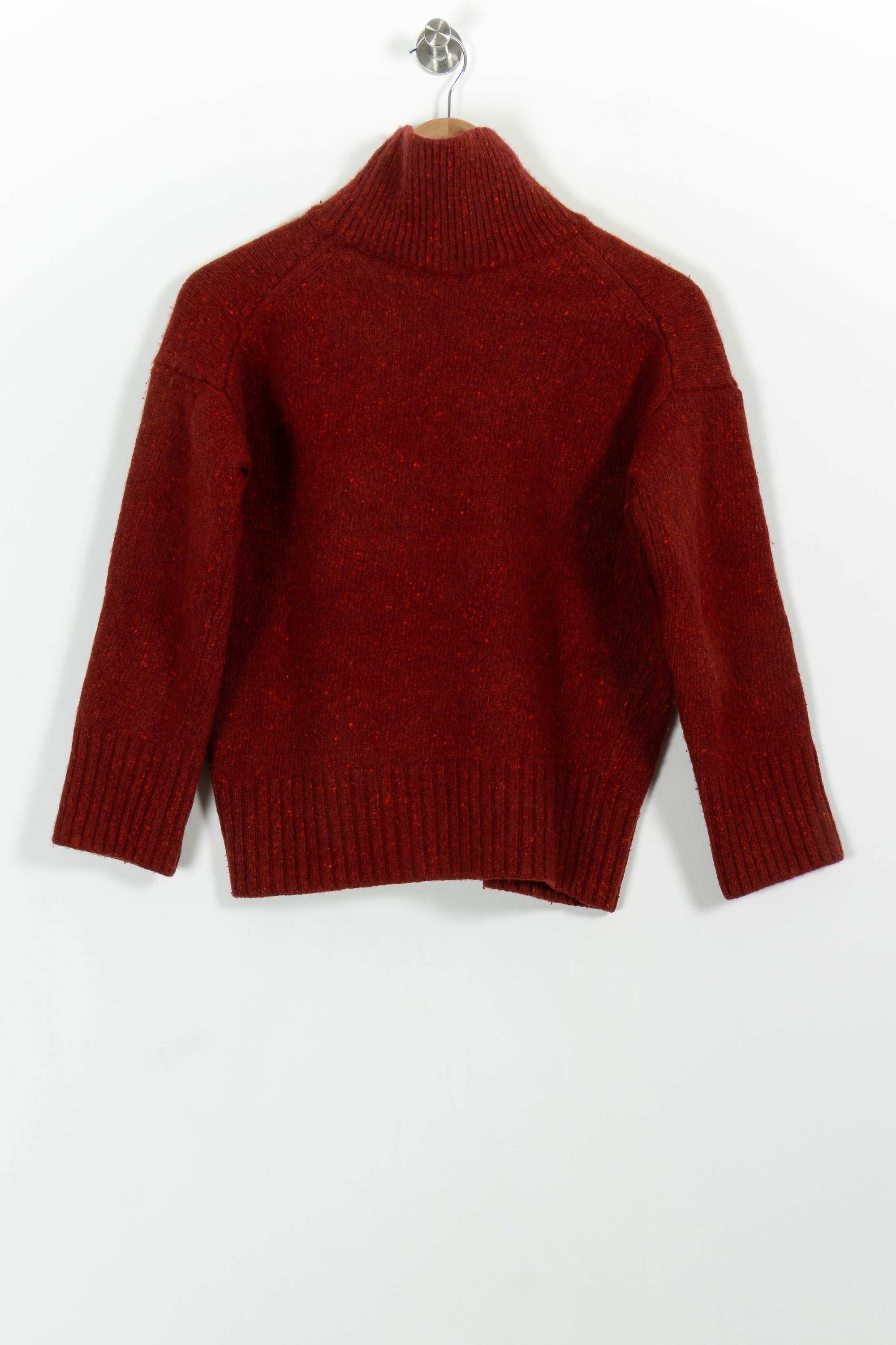 Pull Col Cheminée Bordeaux - Taille L/40 - Image 4