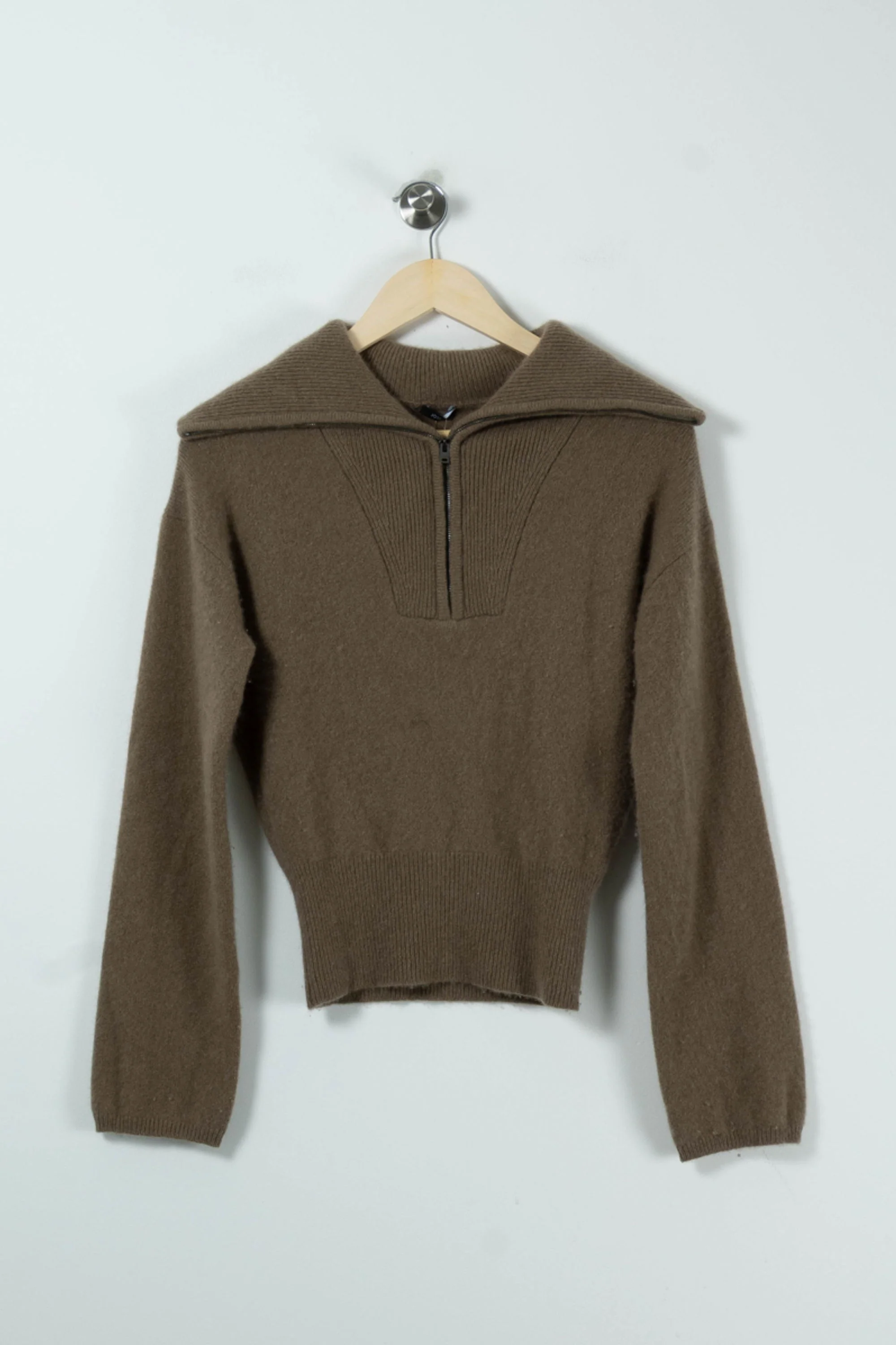 Pull Col Zippé Marron - Taille XS/34 - Image 2
