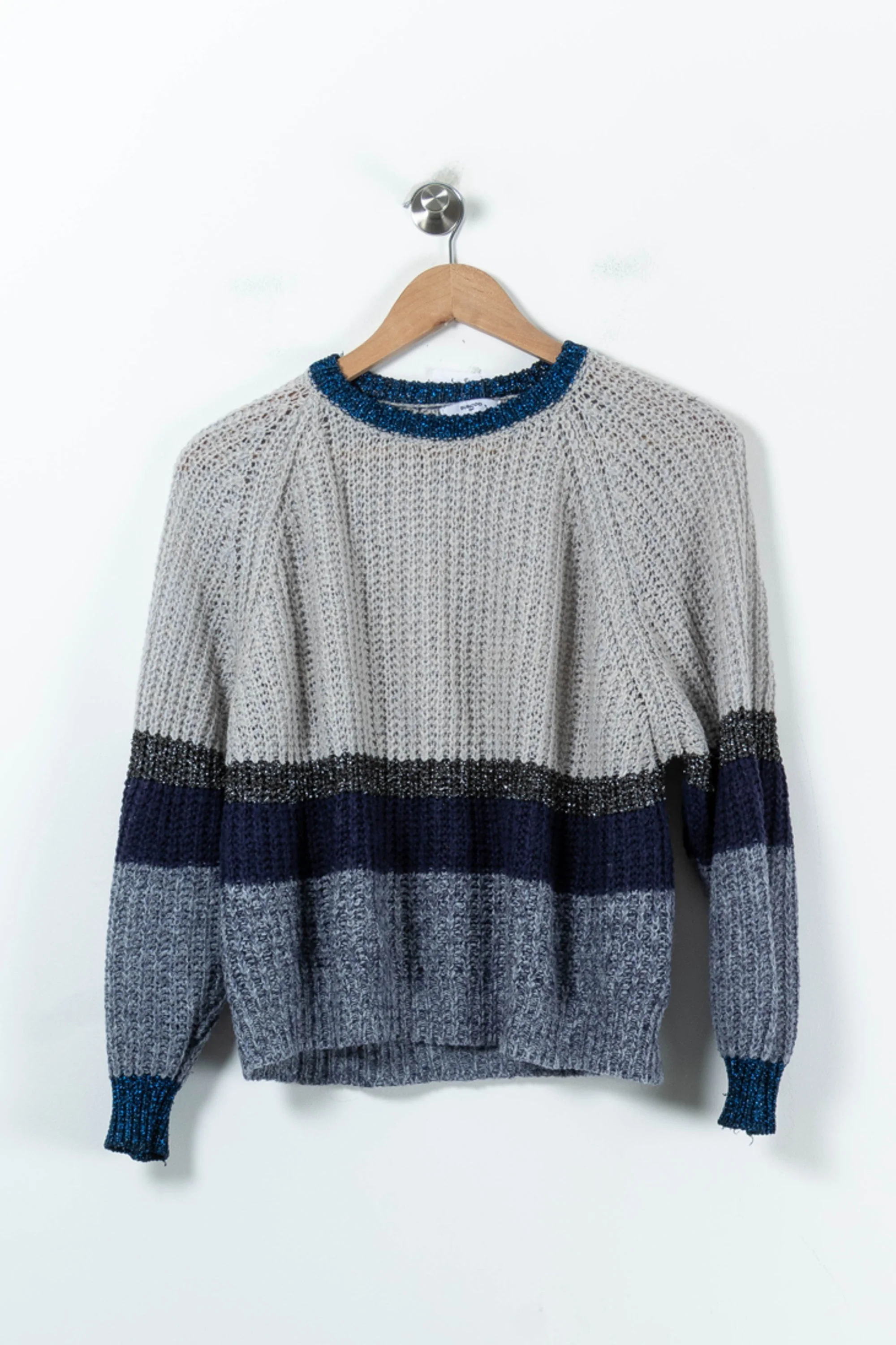 Pull Gris et Bleu - Taille M/38 - Image 2