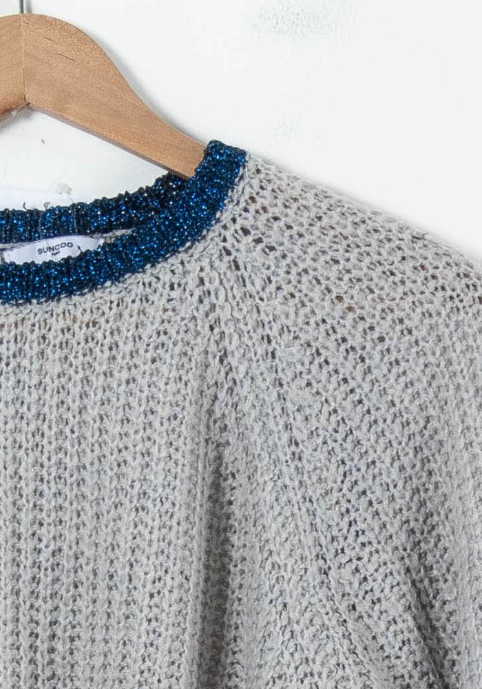 Pull Gris et Bleu - Taille M/38 - Image 3
