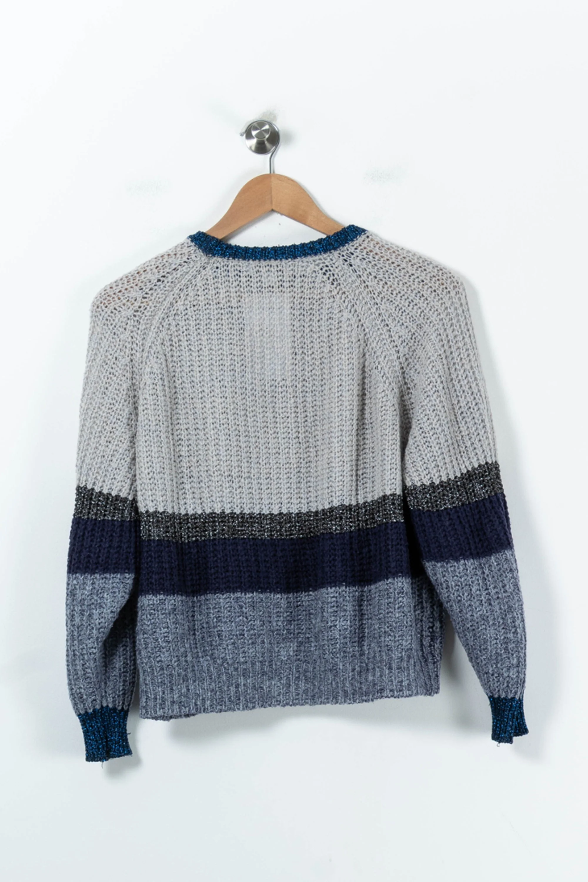 Pull Gris et Bleu - Taille M/38 - Image 4