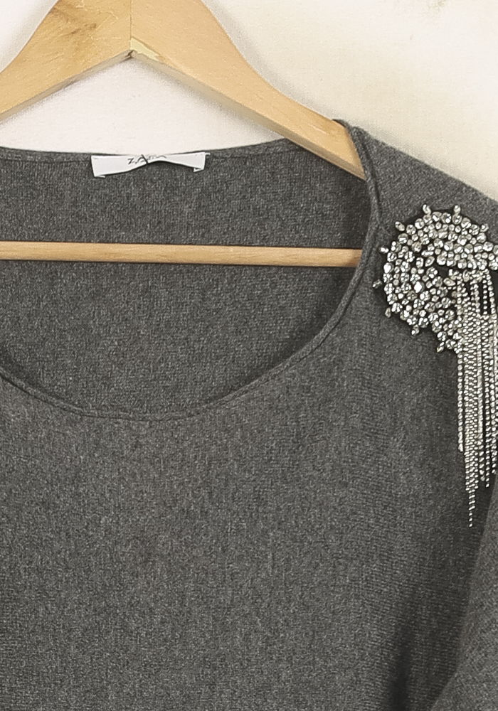 Pull Gris - Taille S/36 - Image 3