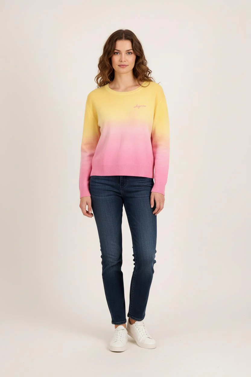 Pull Jaune et Rose - Taille S/36