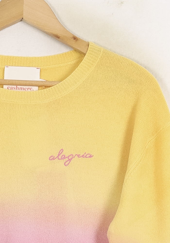 Pull Jaune et Rose - Taille S/36 - Image 3