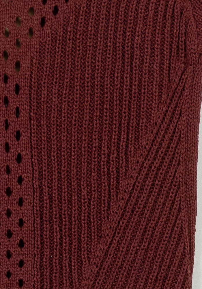 Pull Manches Courtes Bordeaux - Taille XS/34 - Image 3