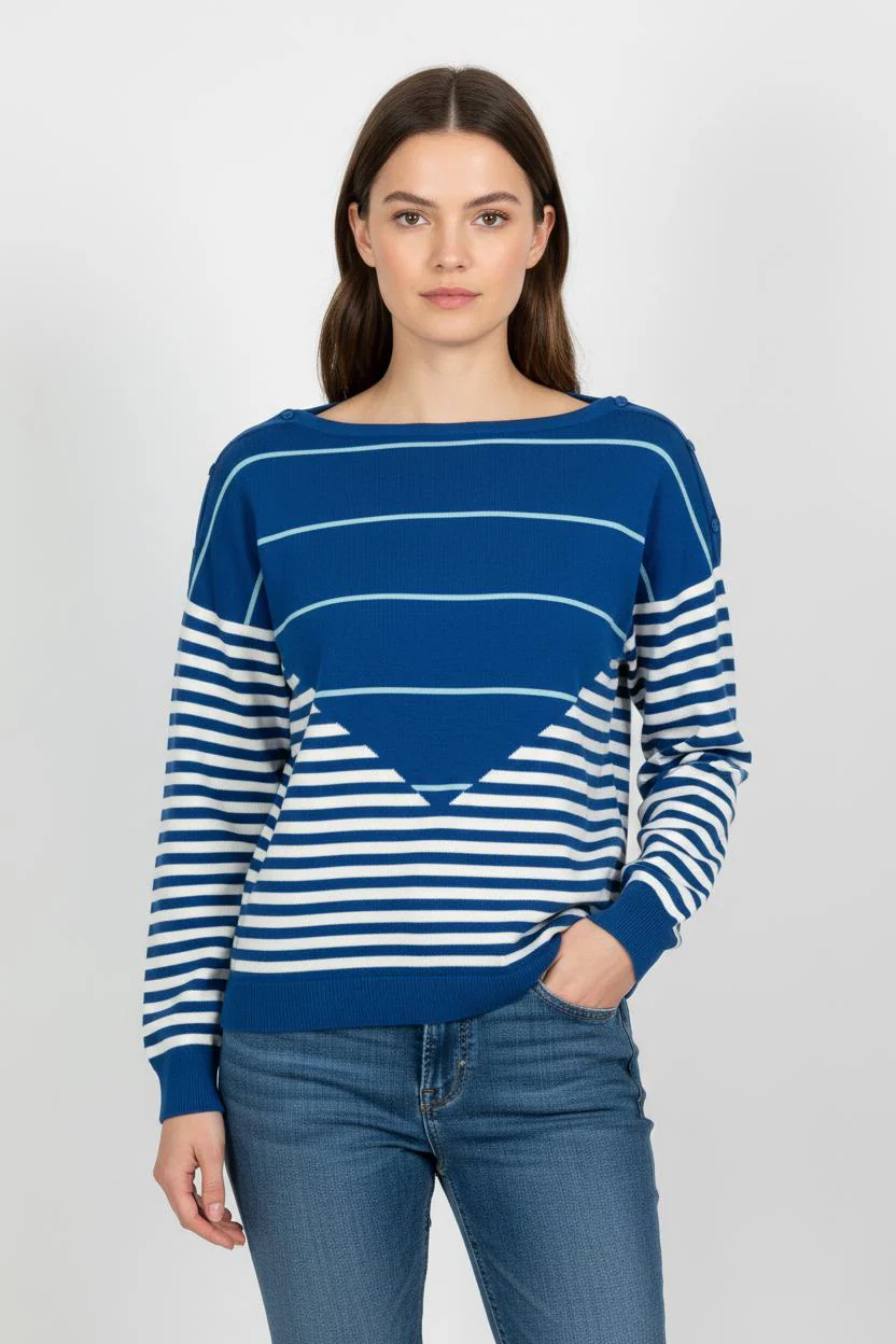 Pull Marin Bleu et Blanc - Taille M/38