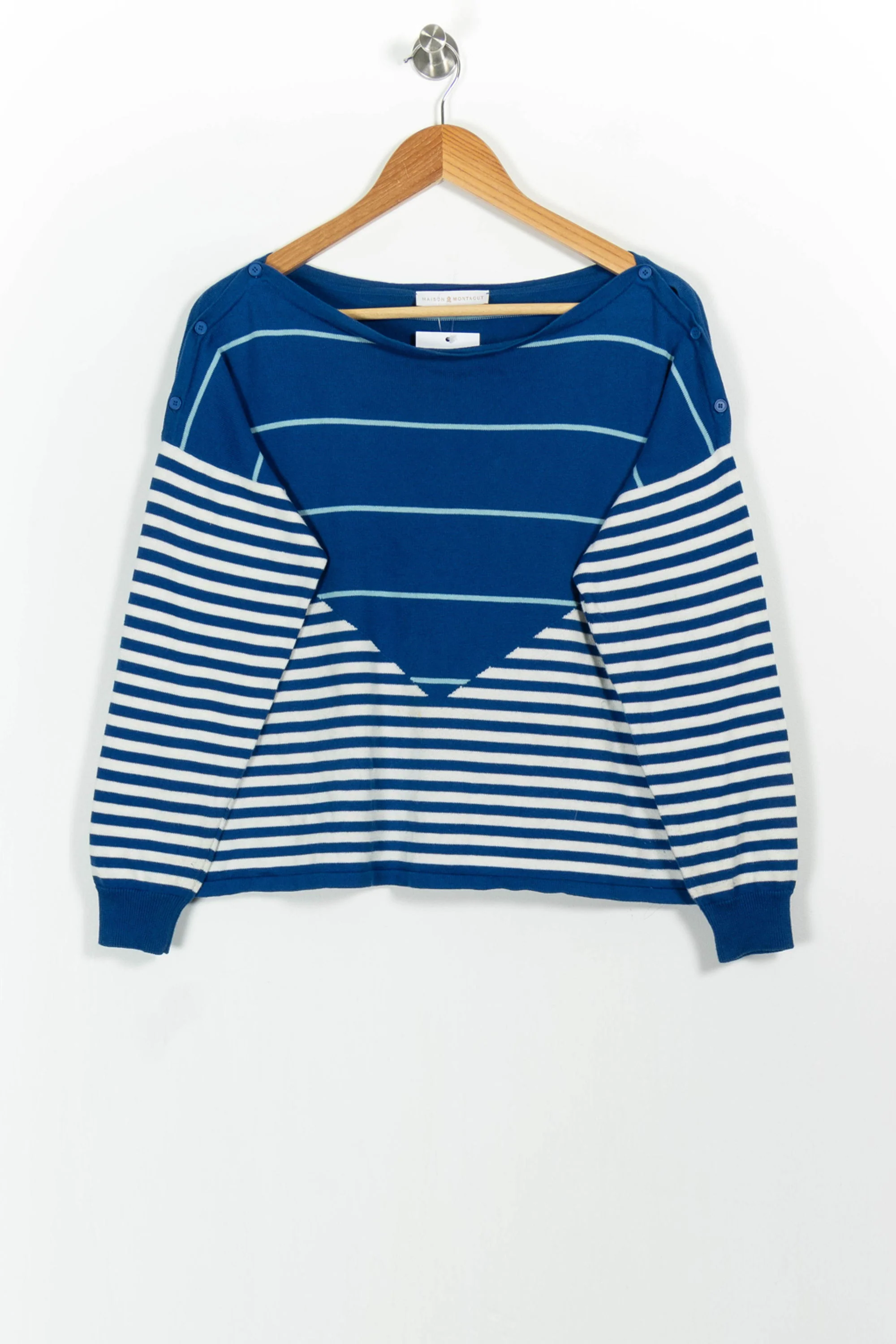Pull Marin Bleu et Blanc - Taille M/38 - Image 2