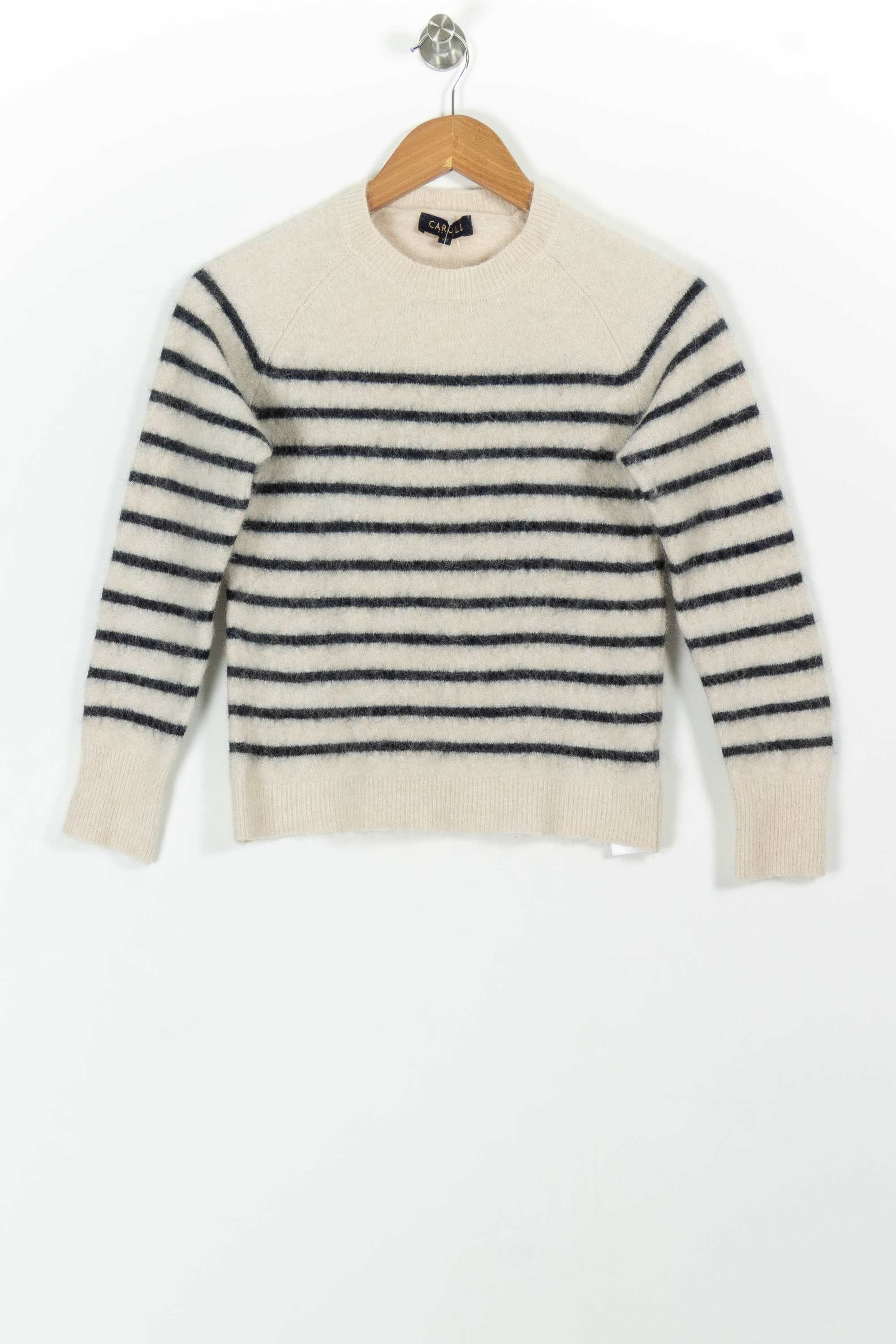 Pull Rayé Beige et Noir - Taille XS/34 - Image 2