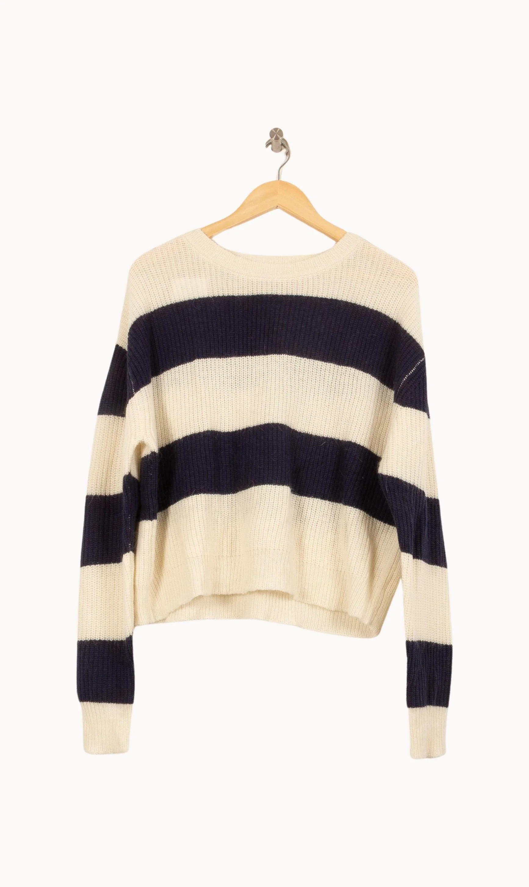 Pull Rayé Blanc et Bleu Marine - Taille S/36 - Image 2