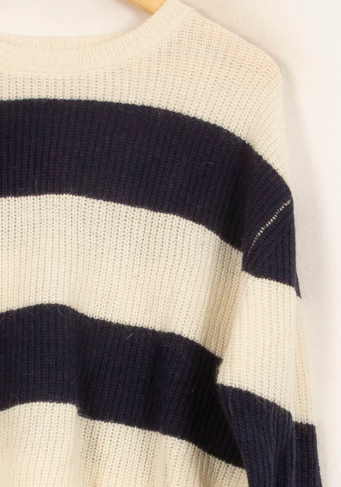 Pull Rayé Blanc et Bleu Marine - Taille S/36 - Image 3