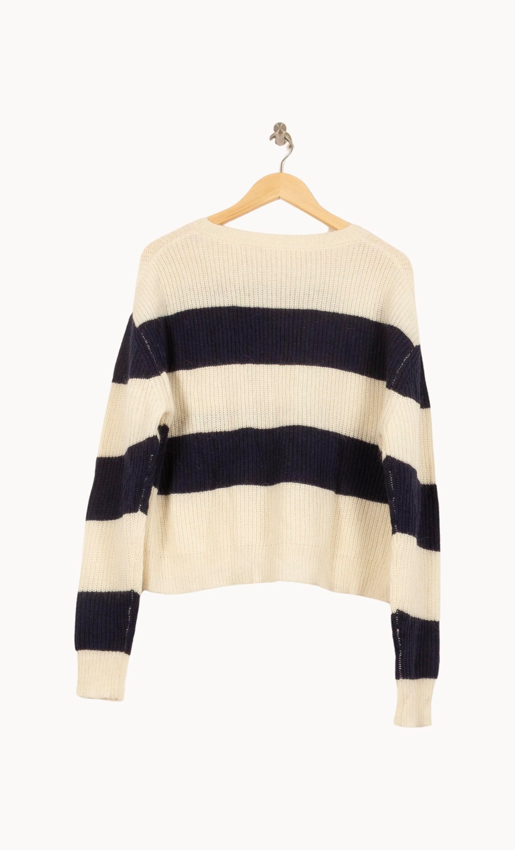 Pull Rayé Blanc et Bleu Marine - Taille S/36 - Image 4