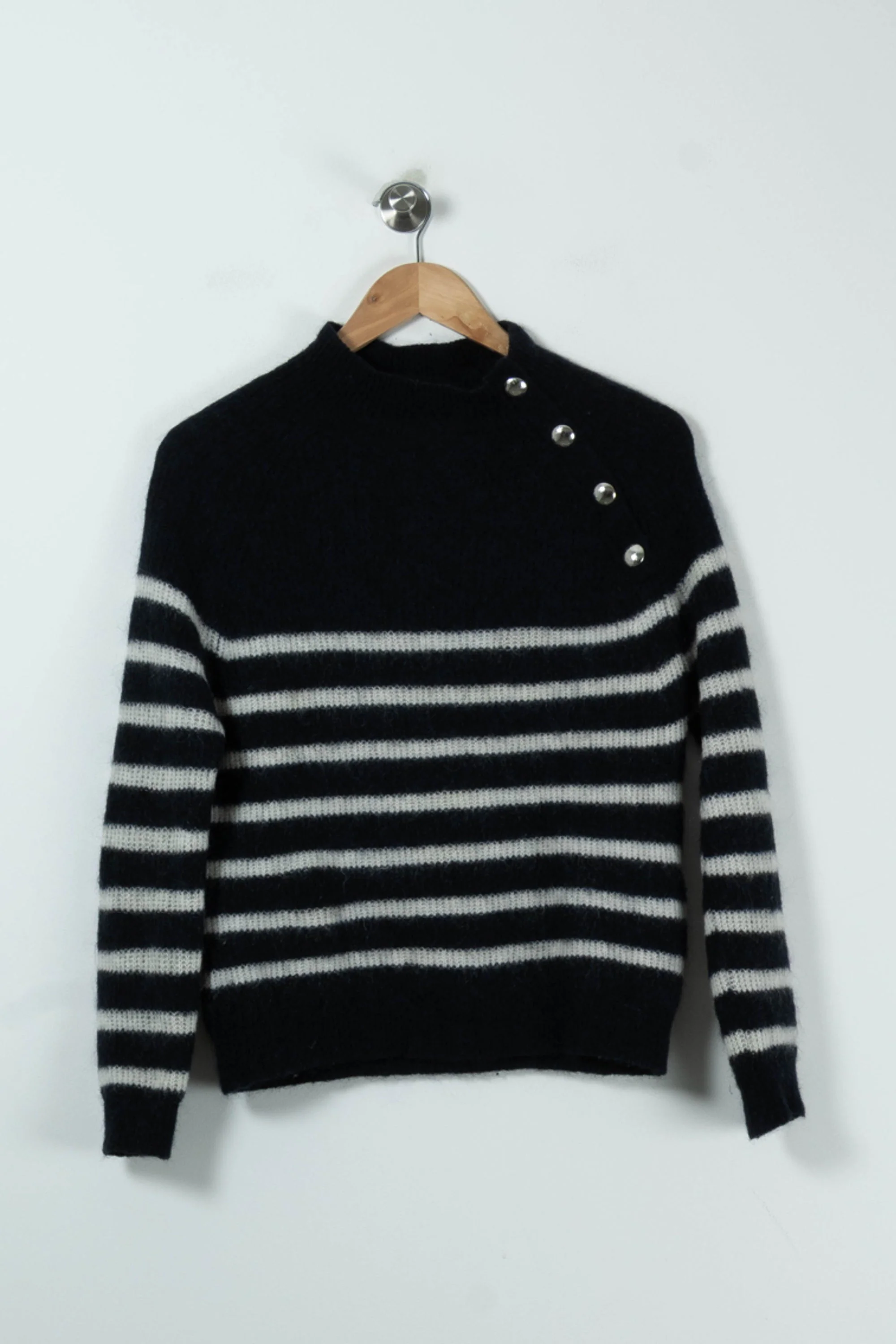 Pull Rayé Bleu et Blanc - Taille XS/34 - Image 2