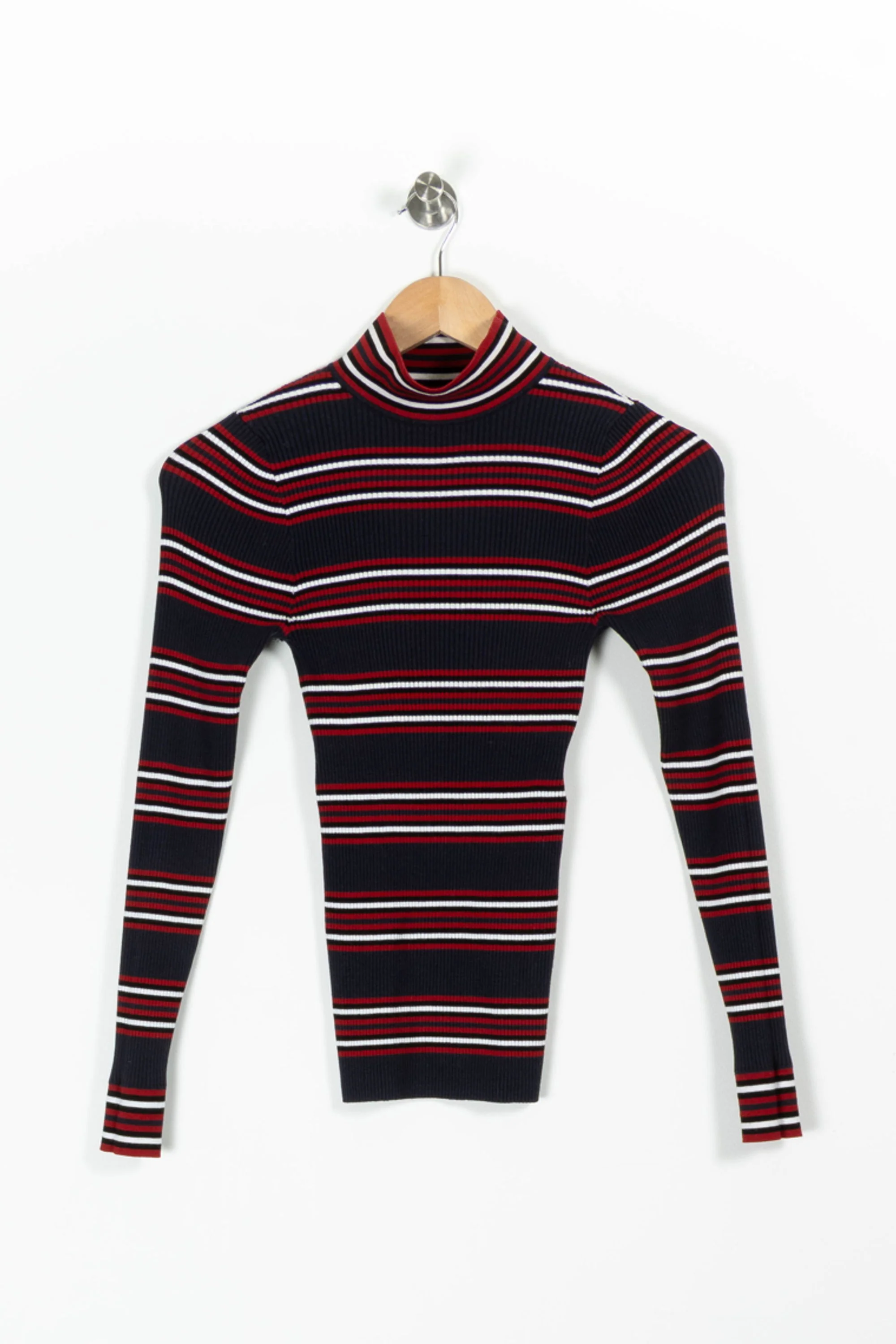 Pull Rayé Noir Rouge et Blanc - Taille S/36 - Image 2