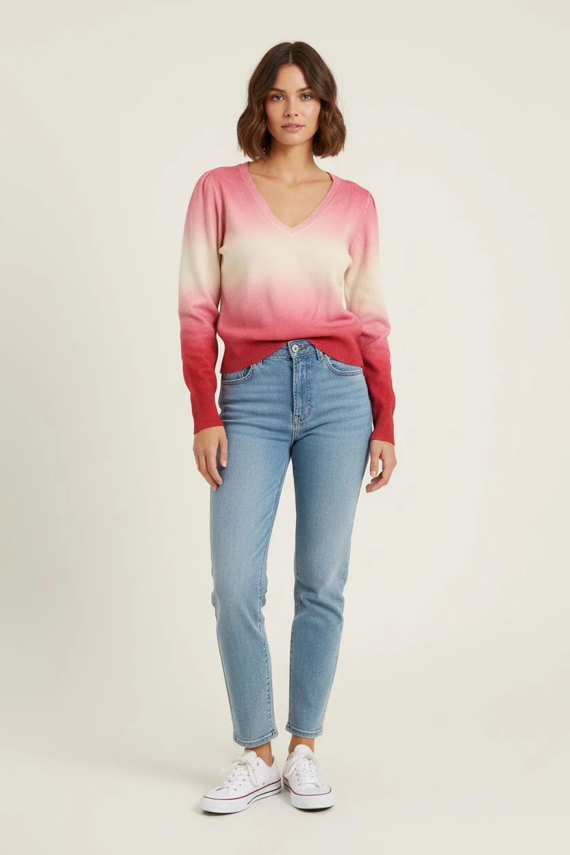 Pull Rose et Beige - Taille XS/34
