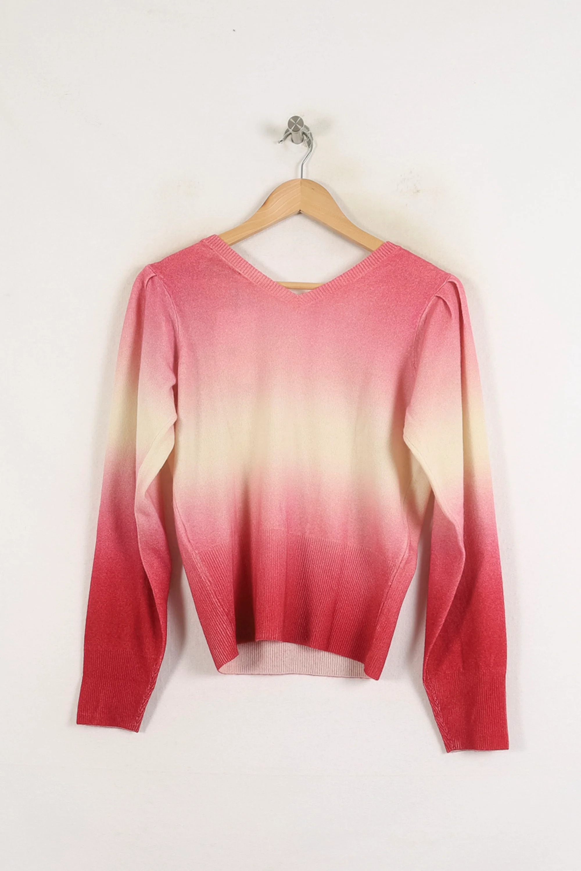 Pull Rose et Beige - Taille XS/34 - Image 4