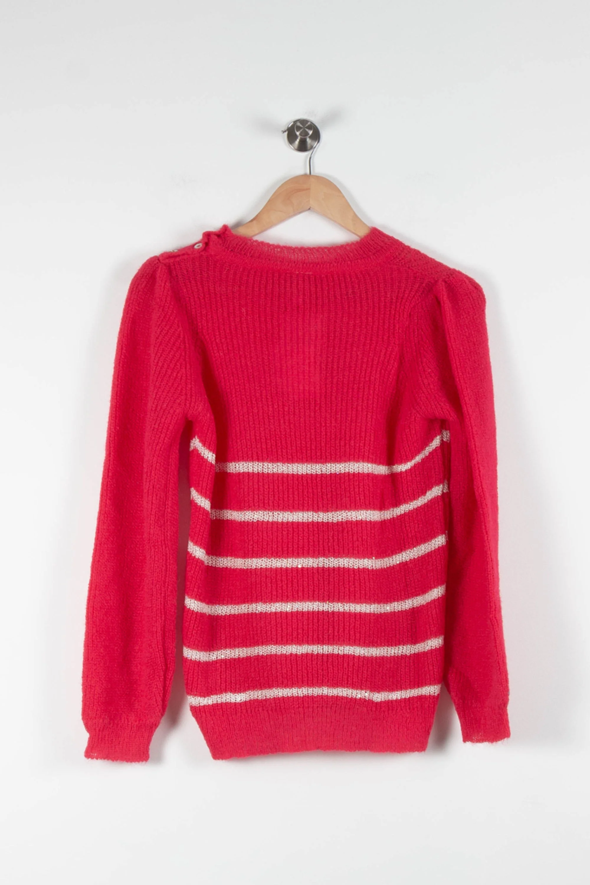 Pull Rouge et Blanc - Taille XS/34 - Image 4