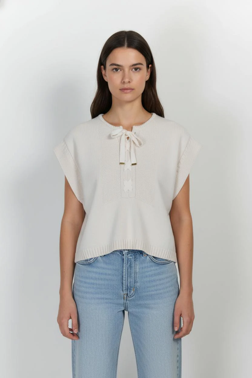 Pull Sans Manches Beige - Taille S/36