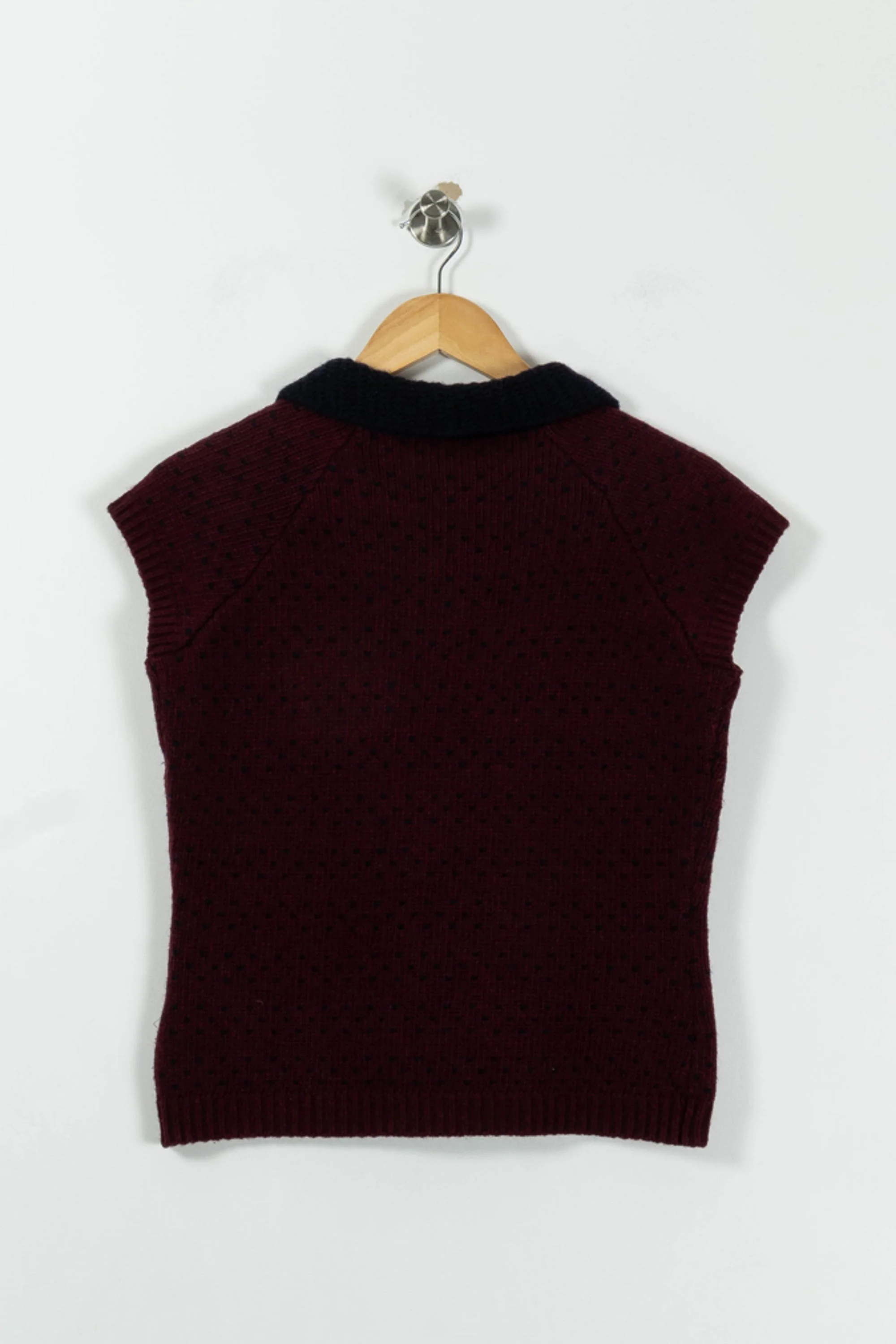 Pull Sans Manches Bordeaux et Noir - Taille S/36 - Image 4