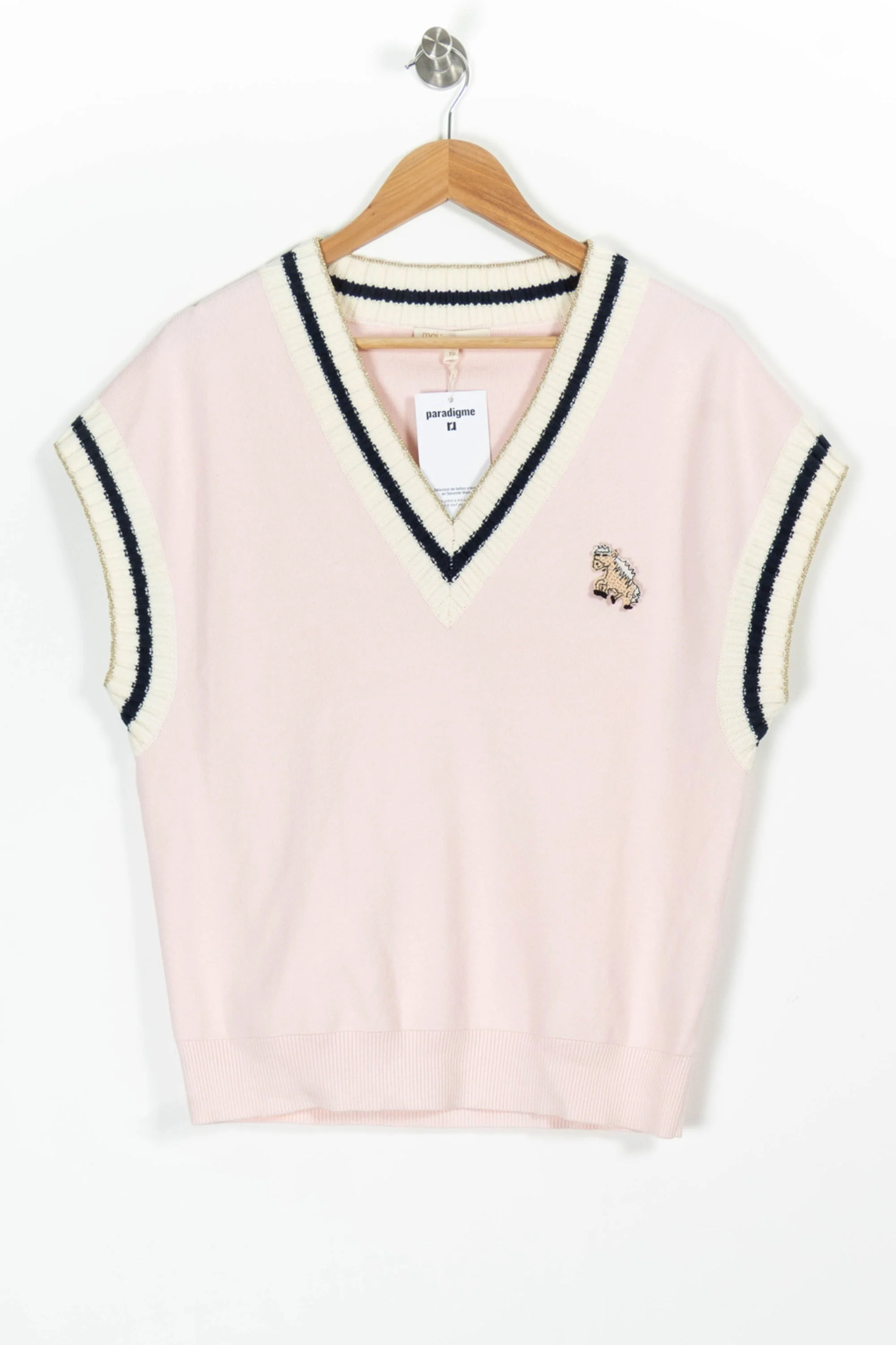 Pull Sans Manches Rose et Blanc - Taille T.U. - Image 2