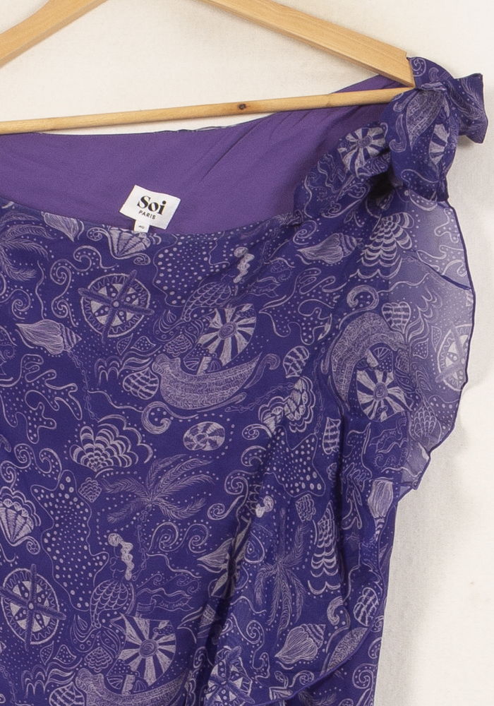 Robe Asymétrique Violette - Taille L/40 - Image 3