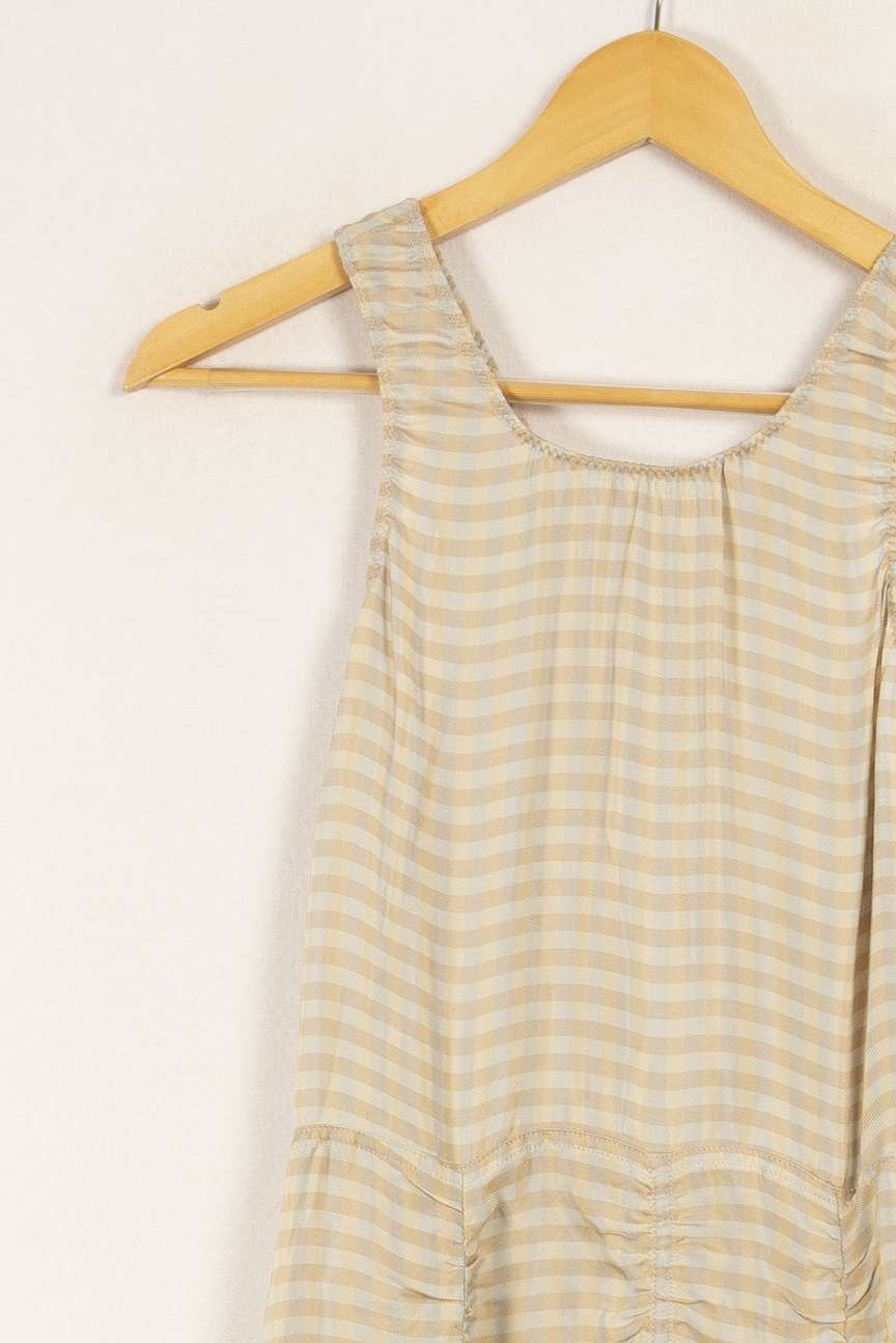 Robe beige à carreaux - Taille XS/34 - Image 3