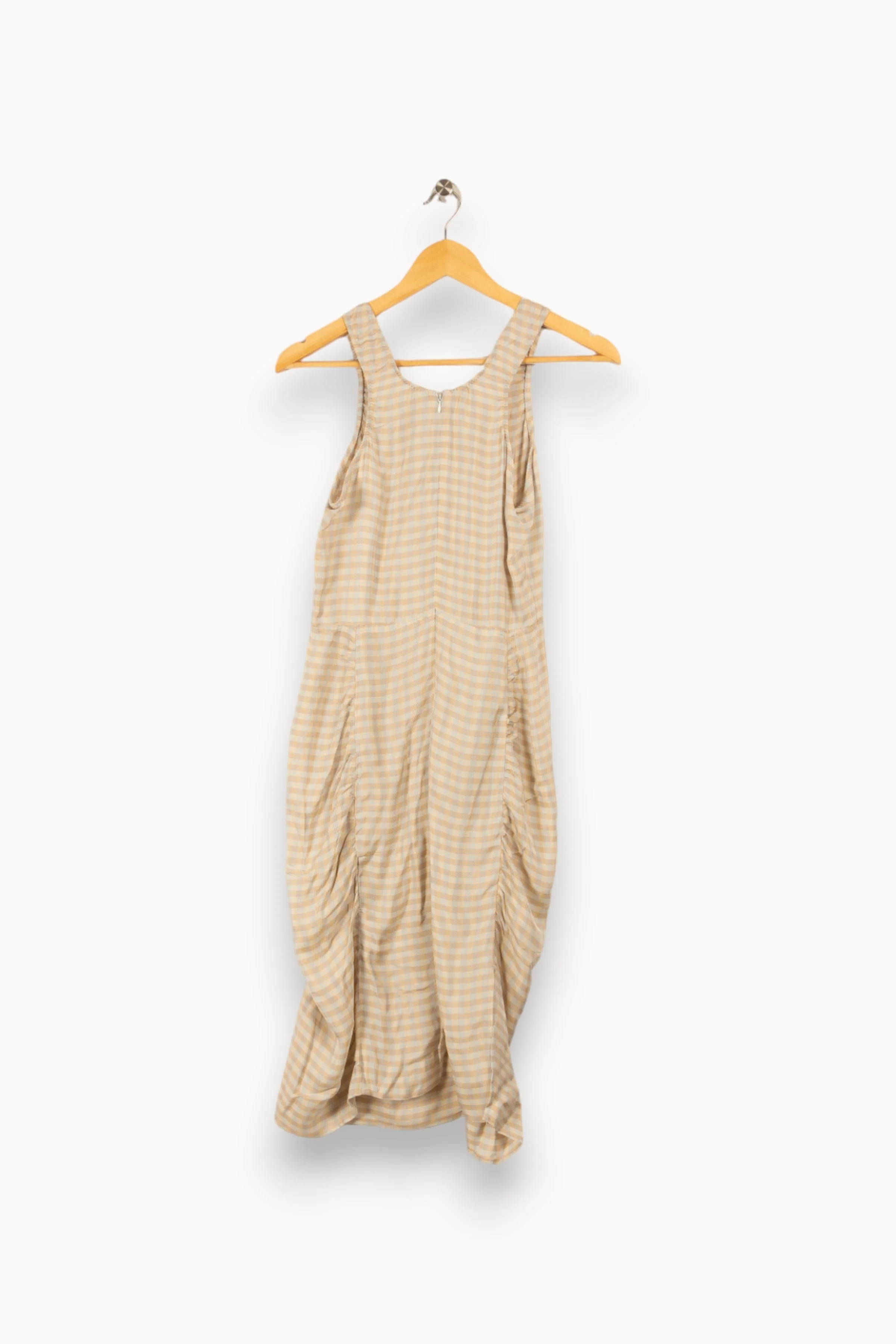 Robe beige à carreaux - Taille XS/34 - Image 4