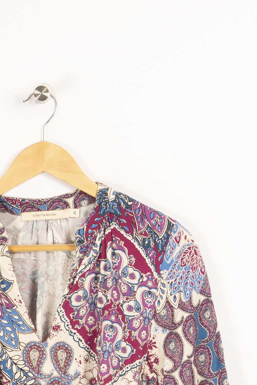 Robe blanche et rosée à motif de fleurs - S / 36 - Image 3