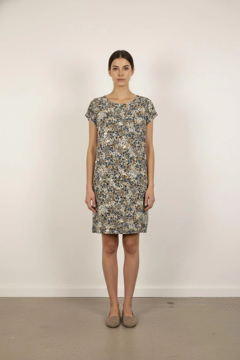 Robe Bleu et Beige - Taille S/36