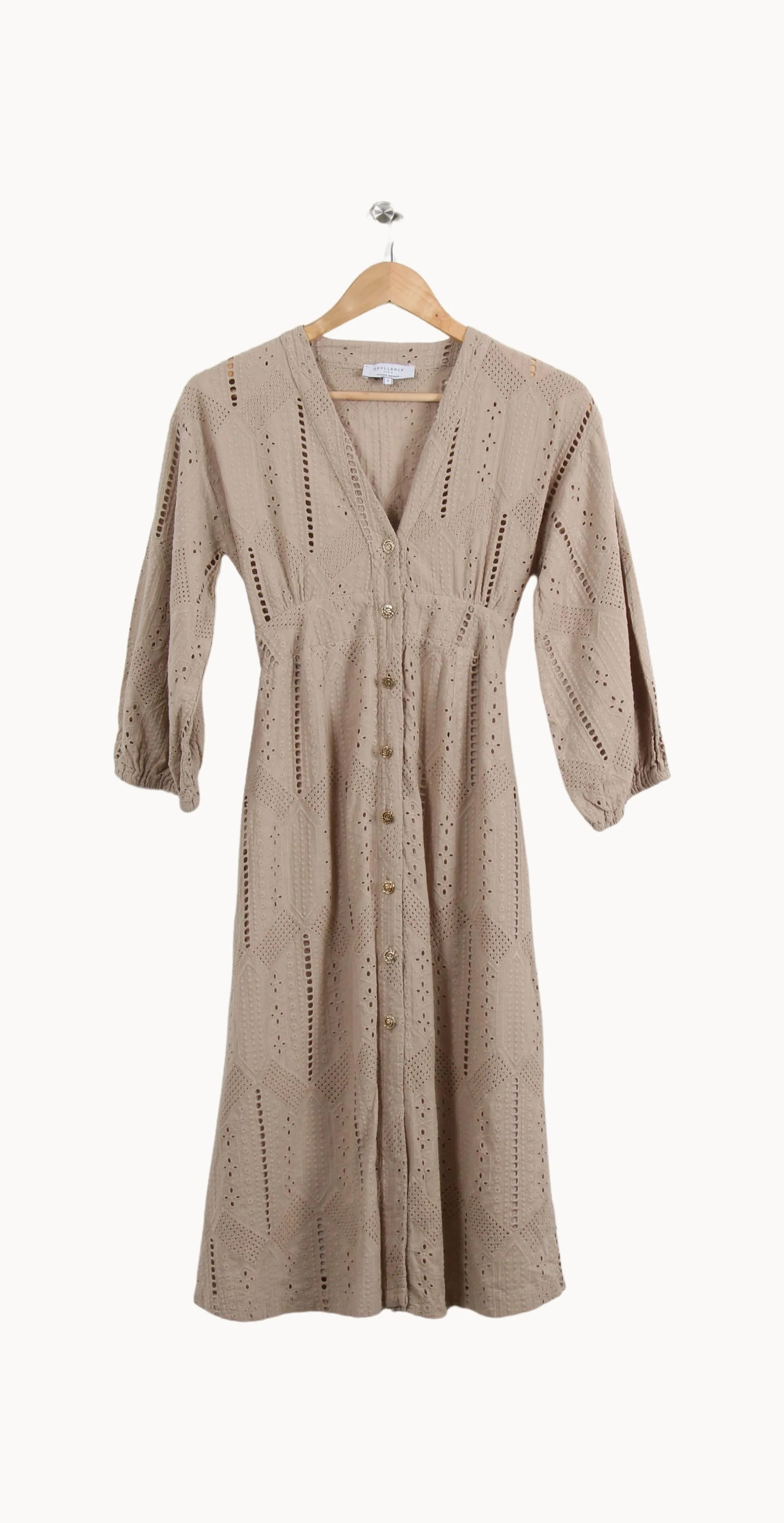 Robe Brodée Beige - Taille S/36 - Image 2