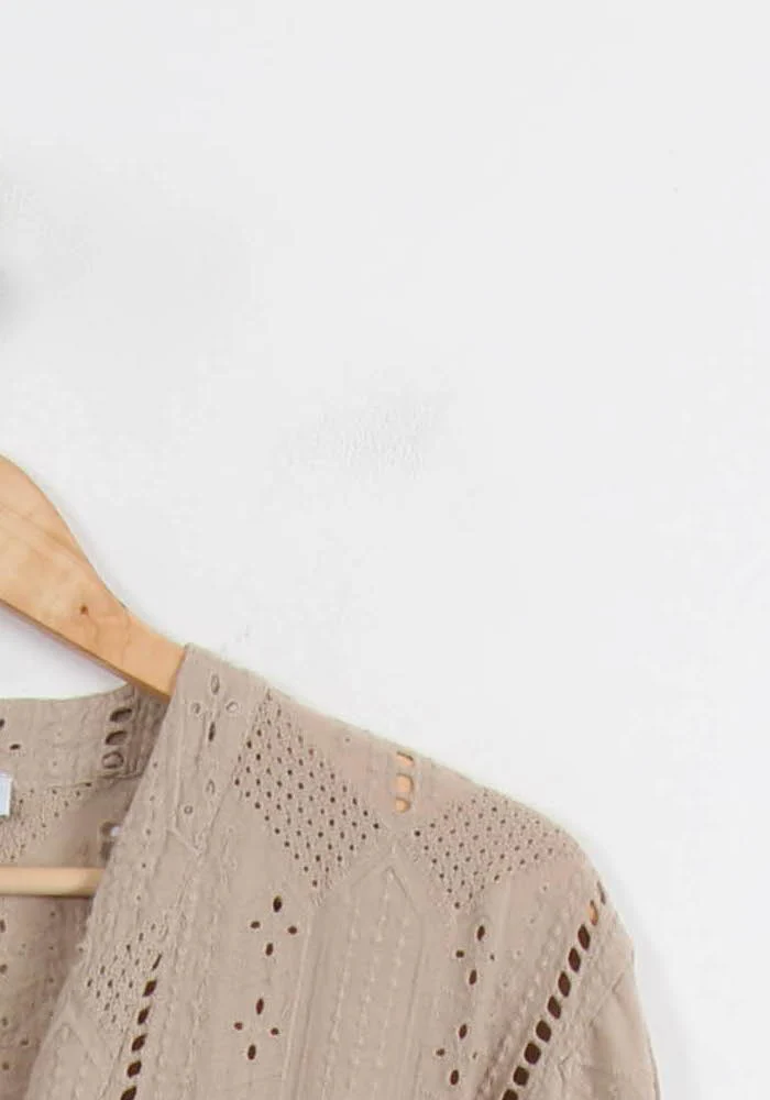 Robe Brodée Beige - Taille S/36 - Image 3