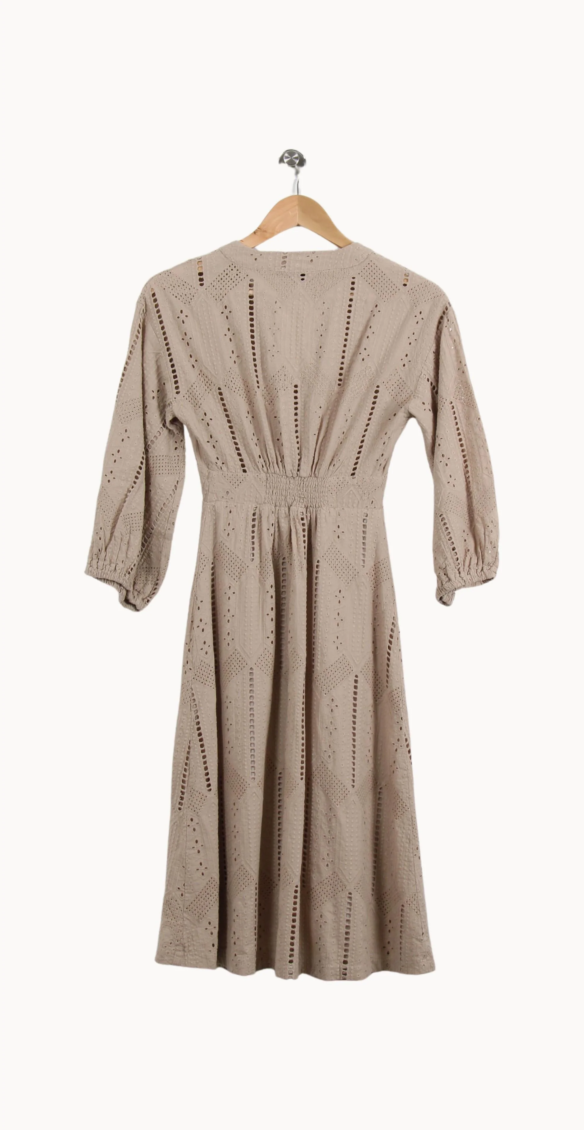 Robe Brodée Beige - Taille S/36 - Image 4