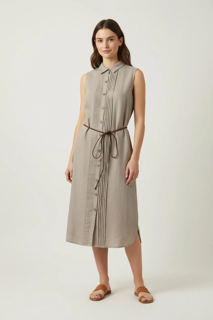 Robe Chemise Beige - Taille L/40