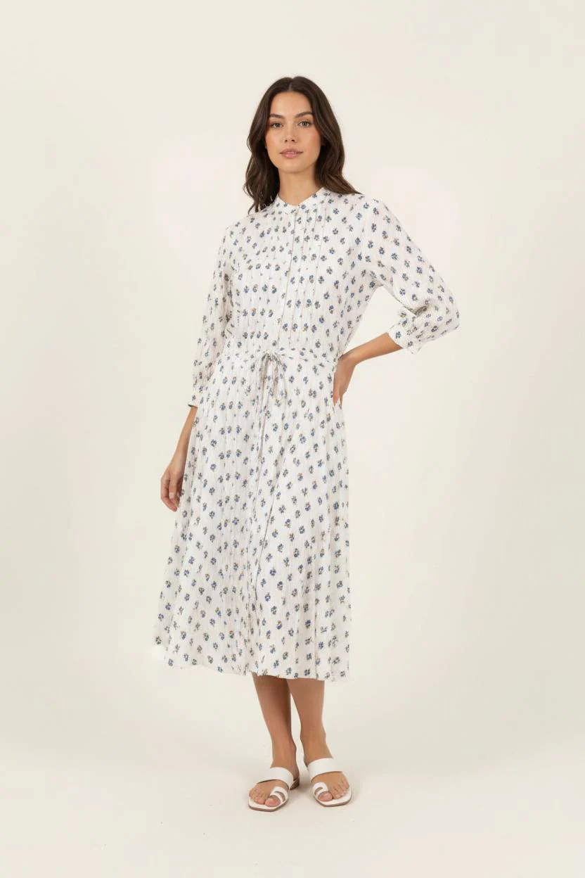 Robe Chemise Blanche et Bleue - Taille S/36