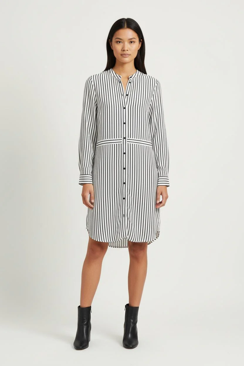 Robe Chemise Blanche et Noire - Taille S/36