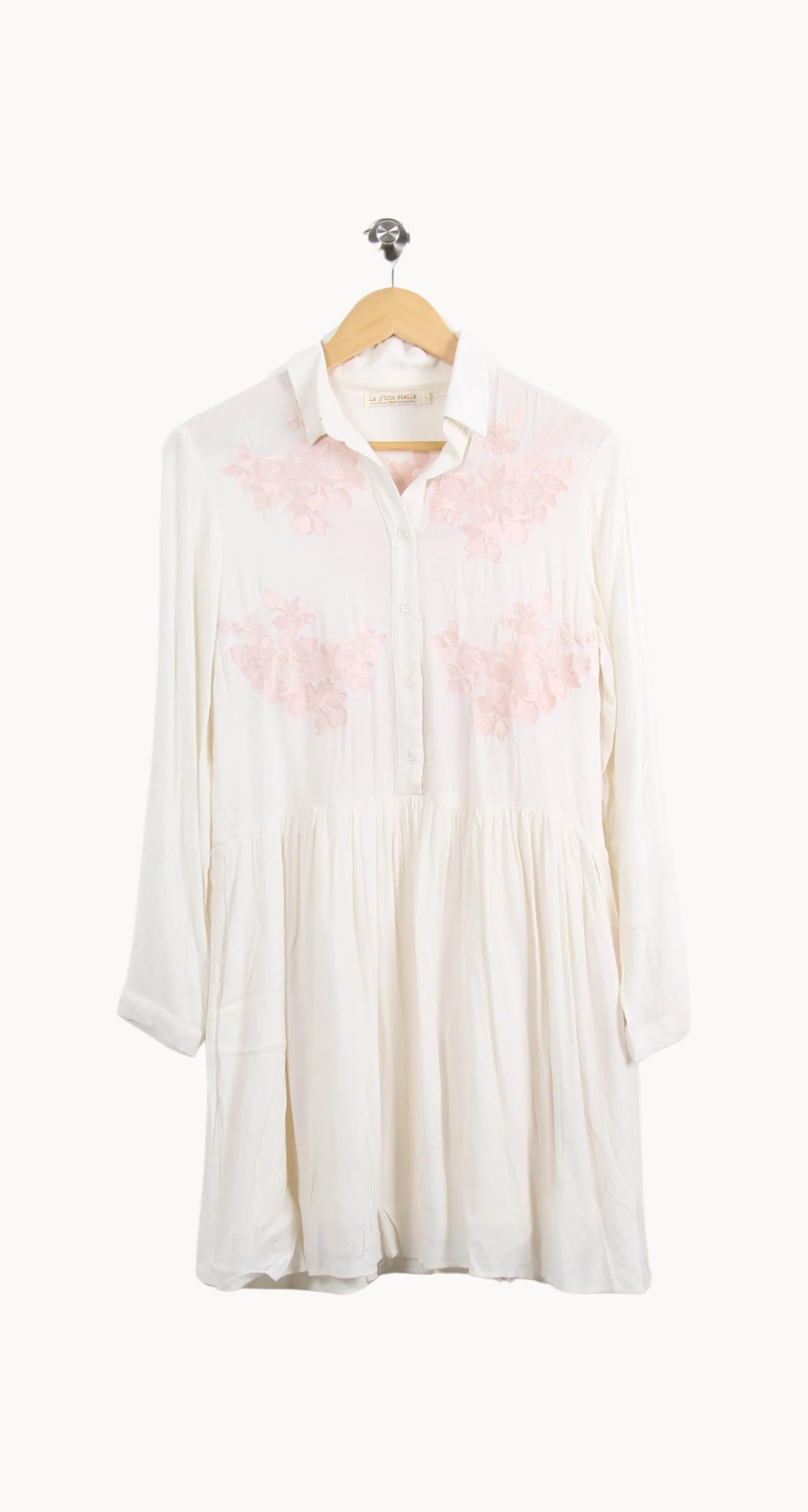 Robe Chemise Blanche et Rose - Taille S/36 - Image 2