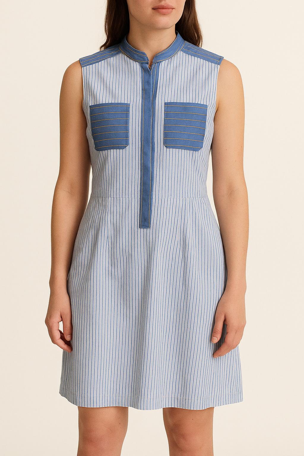 Robe Chemise Bleu et Blanc - Taille L/40