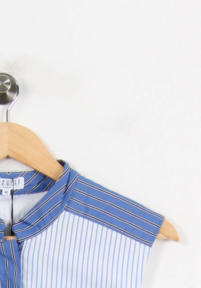 Robe Chemise Bleu et Blanc - Taille L/40 - Image 3